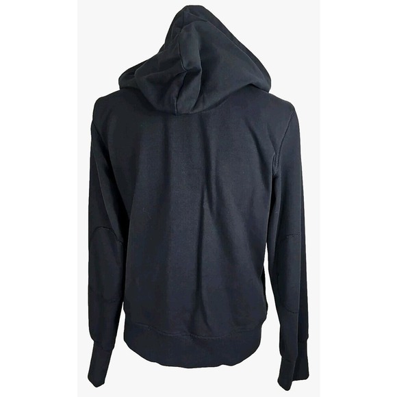 GAP ~Woman Size M~ Black Hoodie Zip-Up Solid Cotton Blend Jacket. - Picture 3 of 9